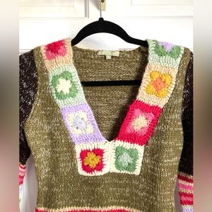 Relais retro patchwork sweater
